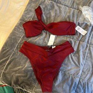 Abercrombie high waist one shoulder bikini